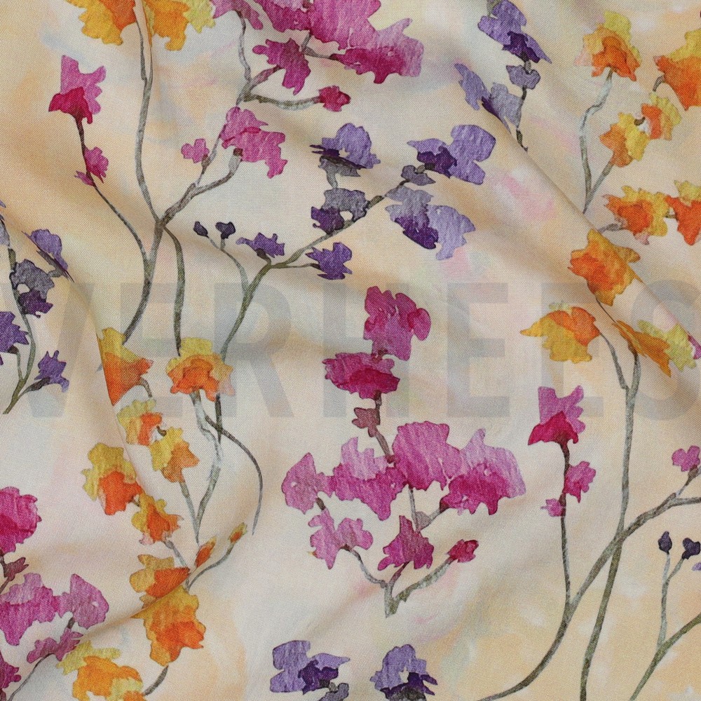 VISCOSE RADIANCE DIGITAAL BLOEMEN LICHTGEEL #7