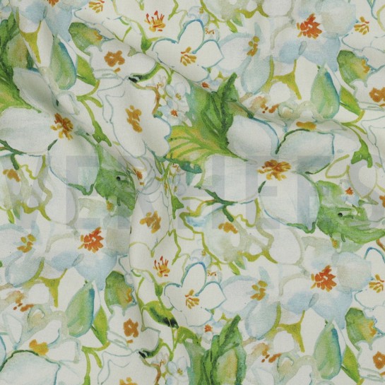 VISCOSE RADIANCE DIGITAAL BLOEMEN GROEN #7