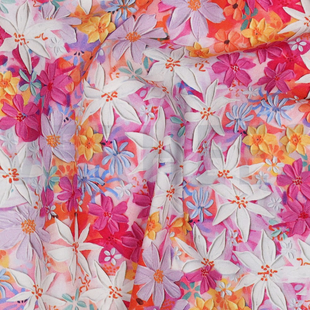 VISCOSE RADIANCE DIGITAL FLOWERS FUCHSIA #7