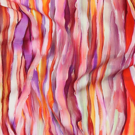 VISCOSE RADIANCE DIGITAAL ABSTRACT STREPEN ROZE #7