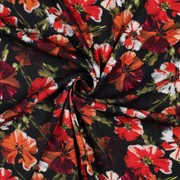 VISCOSE ROSELLA STRETCH DIGITAL FLOWERS BLACK (thumbnail) #2