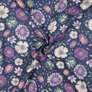 LINNEN VISCOSE GEWASSEN BLOEMEN MARINE (thumbnail) #2