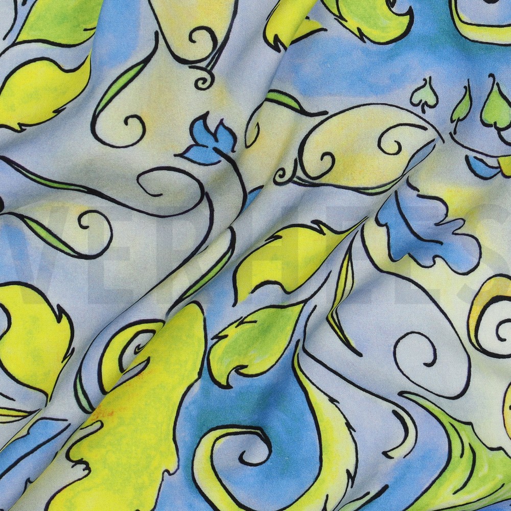 VISCOSE RADIANCE DIGITAAL ABSTRACT BLAUW #7