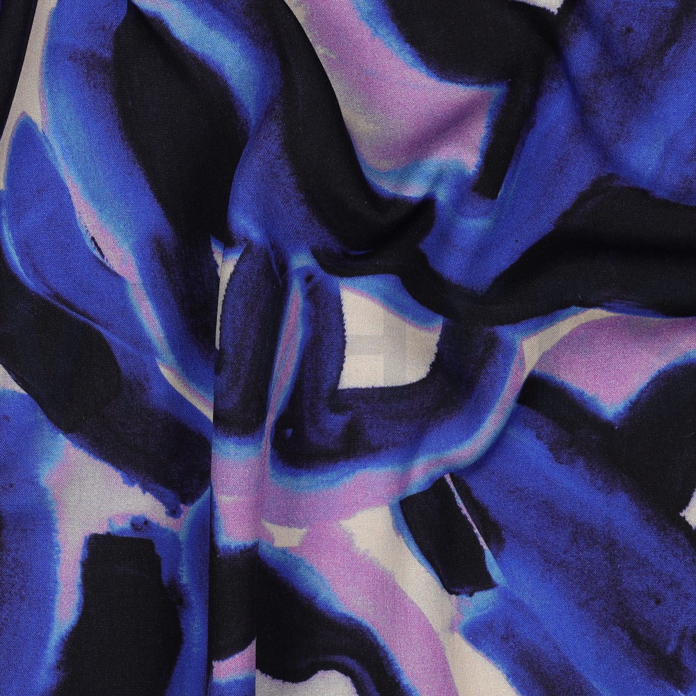 VISCOSE RADIANCE DIGITAAL ABSTRACT KOBALTBLAUW #7