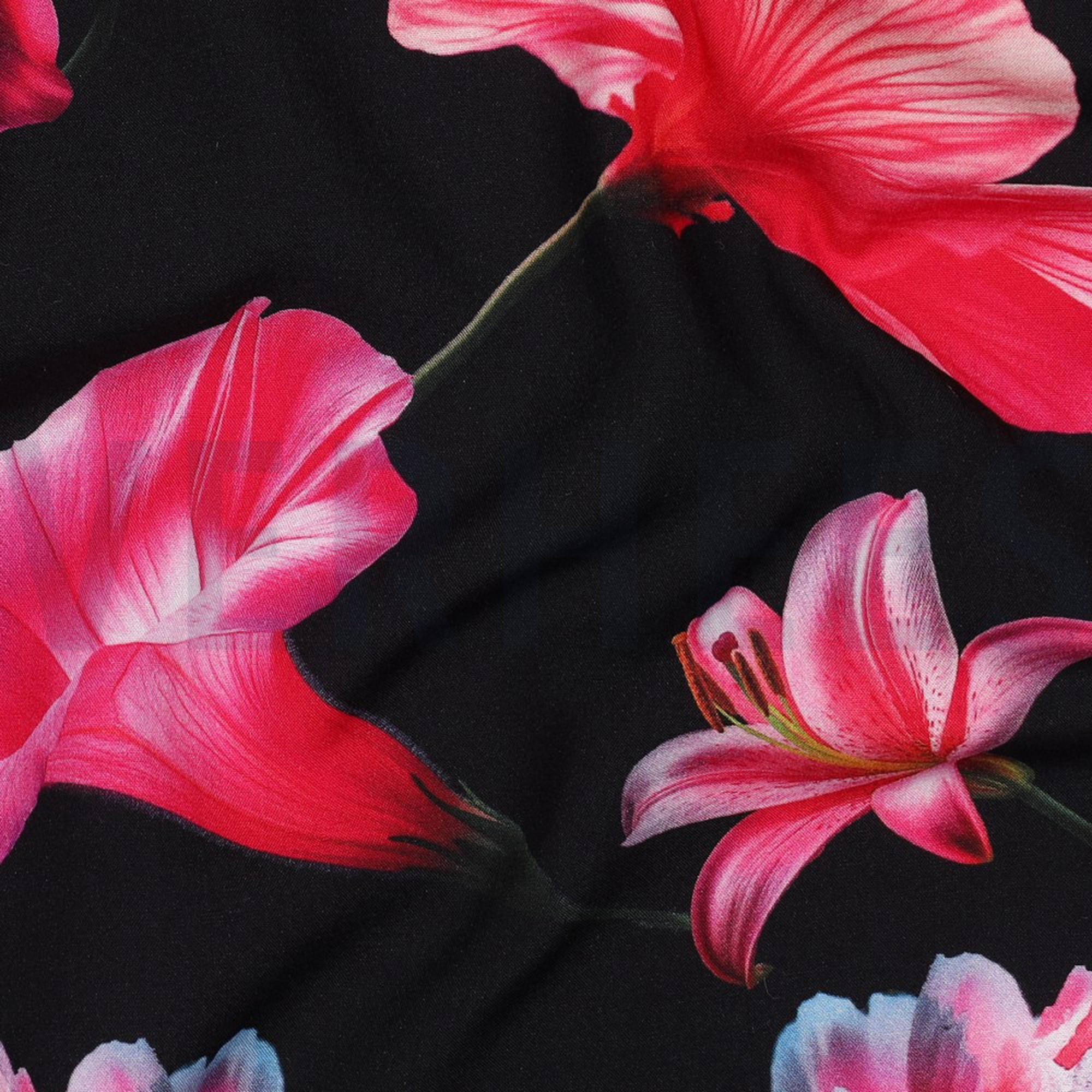 VISCOSE RADIANCE DIGITAL FLOWERS BLACK (high resolution) #2