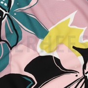 LENZING™ ECOVERO™ BLUMEN GELB/PETROL (thumbnail) #2