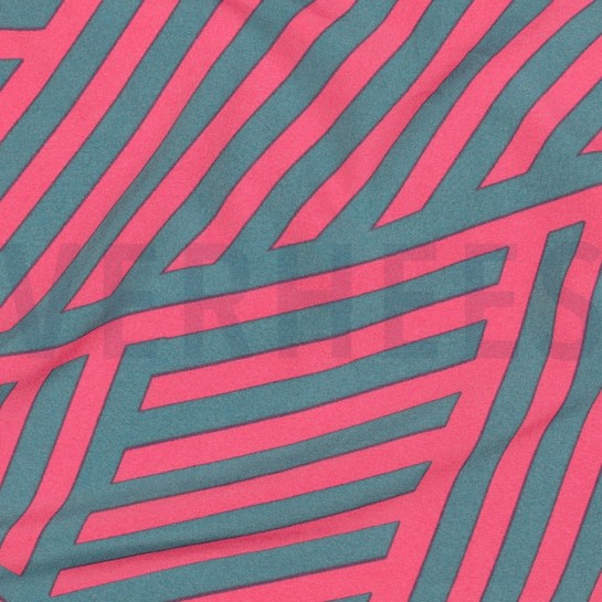 MAGNOLIA STRETCH GEOMETRISCH FUCHSIA #7