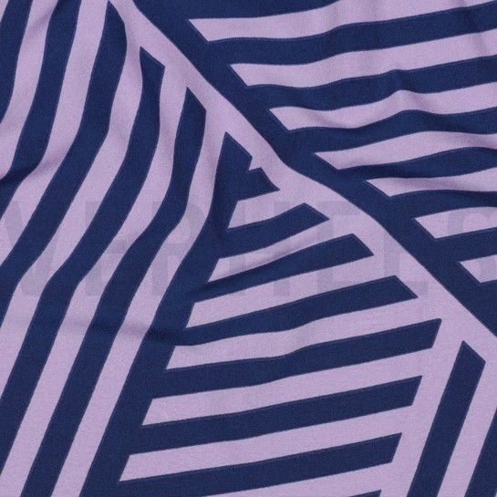 MAGNOLIA STRETCH GEOMETRISCH LAVENDEL/DONKERBLAUW #7