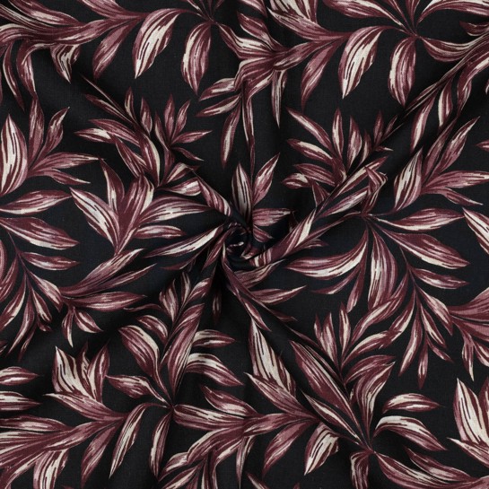 LINNEN VISCOSE GEWASSEN BLADEREN ZWART #7