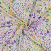 VISCOSE RADIANCE DIGITAL PATCHWORK FLOWERS GRAPE/LEMON (thumbnail) #2