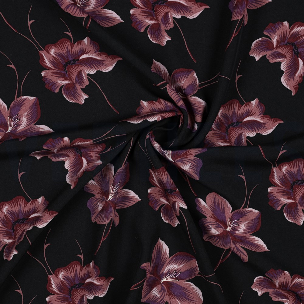 VISCOSE RADIANCE FLEURS NOIR #7
