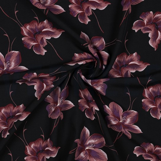 VISCOSE RADIANCE BLOEMEN ZWART #7