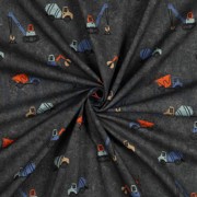 FINE POPLIN DIGITAL WORK VEHICLES DARK GREY (thumbnail) #2