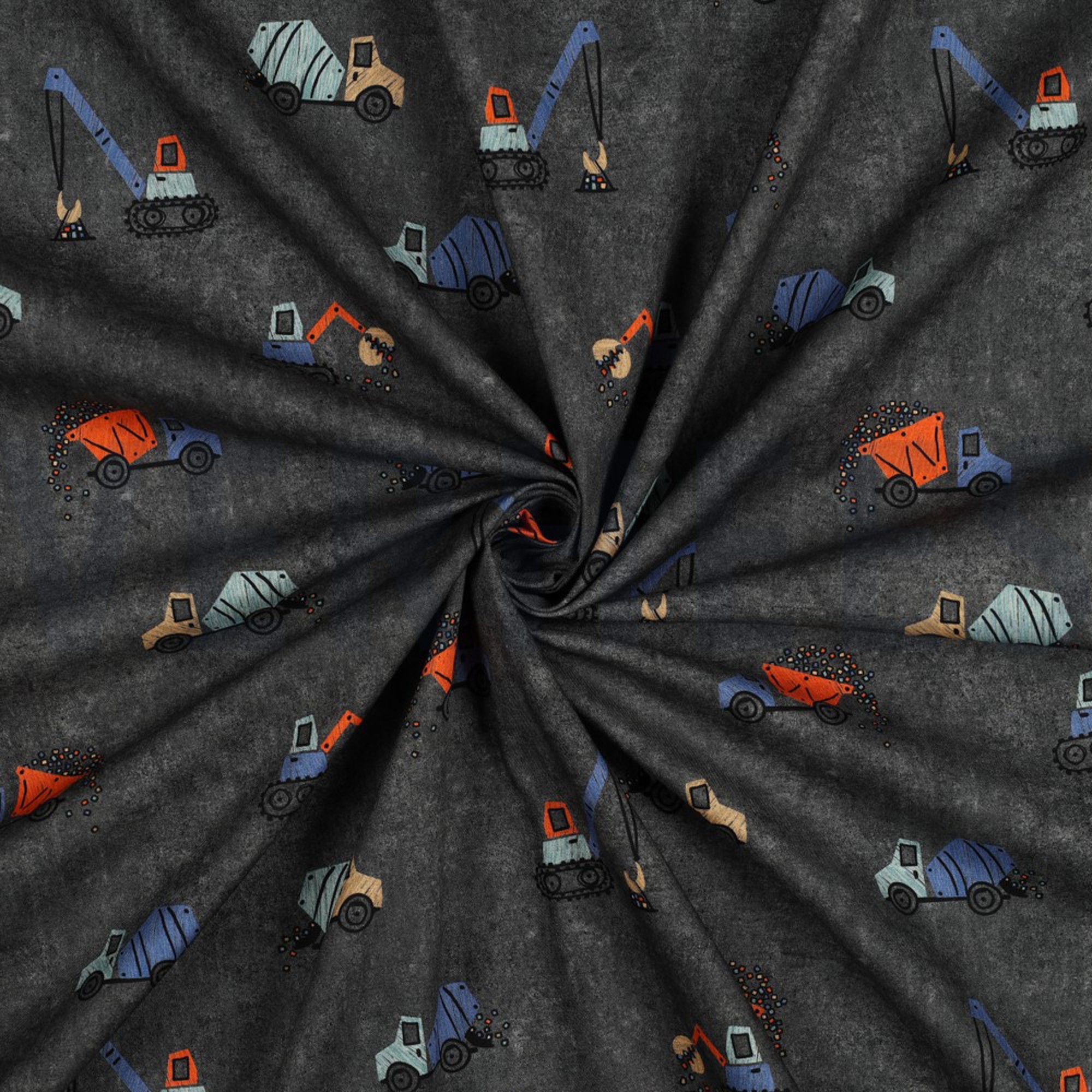 FINE POPLIN DIGITAL WORK VEHICLES DARK GREY (high resolution) #2