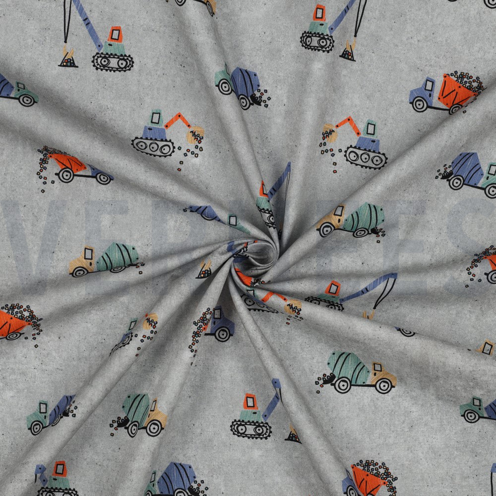 KATOENEN POPLIN DIGITAAL WERKVOERTUIGEN LICHTGRIJS (high resolution) #2