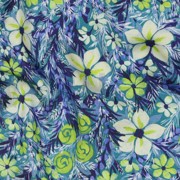 VISCOSE SATIN DIGITAL FLOWERS NAVY (thumbnail) #2
