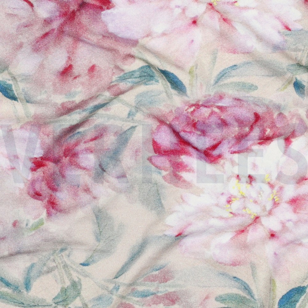 VISCOSE JERSEY DIGITAL FLOWERS LIGHT PINK #7