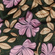 COTON SATIN FLEURS VERT FONCÉ (thumbnail) #2