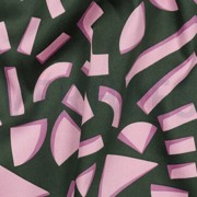 COTTON SATIN GEOMETRIC DARK GREEN (thumbnail) #2