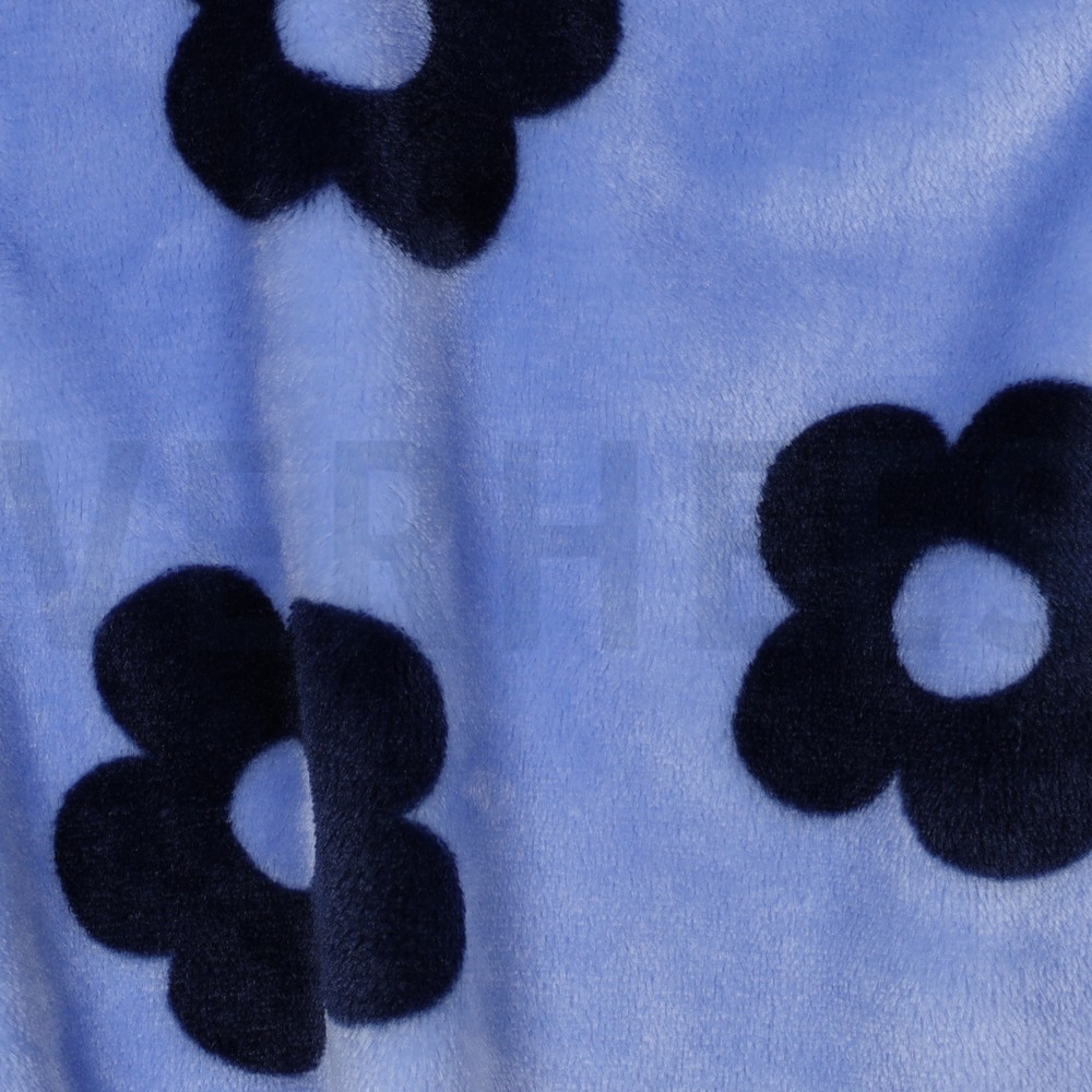 FLEECE BLUMEN JEANSBLAU #7