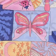 KATOENEN POPLIN DIGITAAL KLEINE WEZENTJES NERIDA HANSEN HEMELSBLAUW (thumbnail) #2