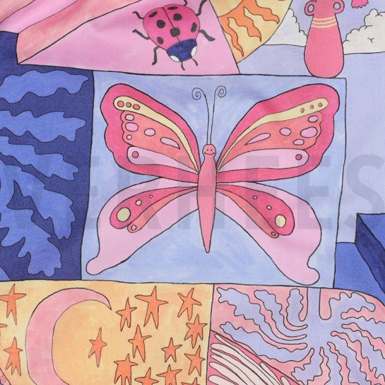 KATOENEN POPLIN DIGITAAL KLEINE WEZENTJES NERIDA HANSEN HEMELSBLAUW #7