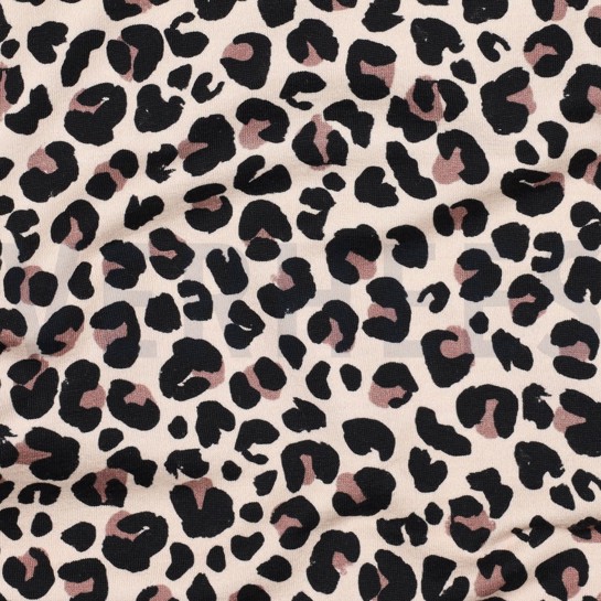 FRENCH TERRY DIGITAL LUSTIGE GESICHTER BEIGE #7