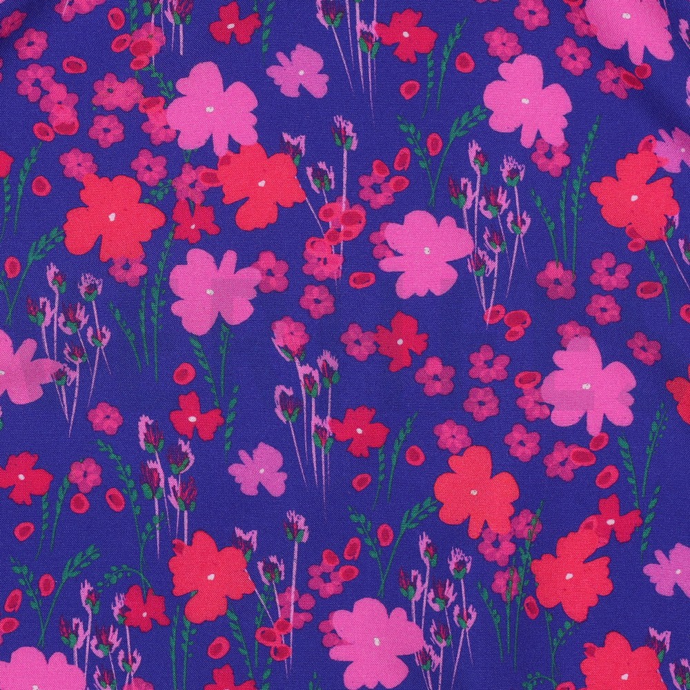 LENZING™ ECOVERO™ DIGITAL FLEURS BLEU COBALT #7