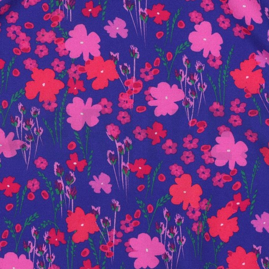 LENZING™ ECOVERO™ DIGITAL FLOWERS COBALT #7