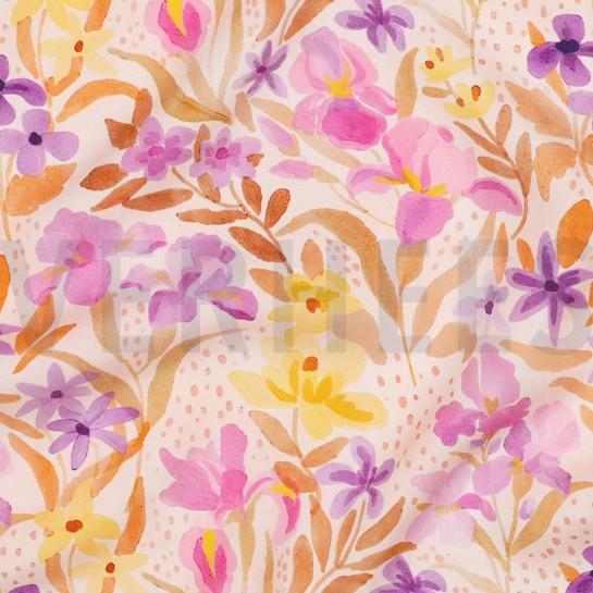 LENZING™ ECOVERO™ DIGITAL FLOWERS PEACH #7