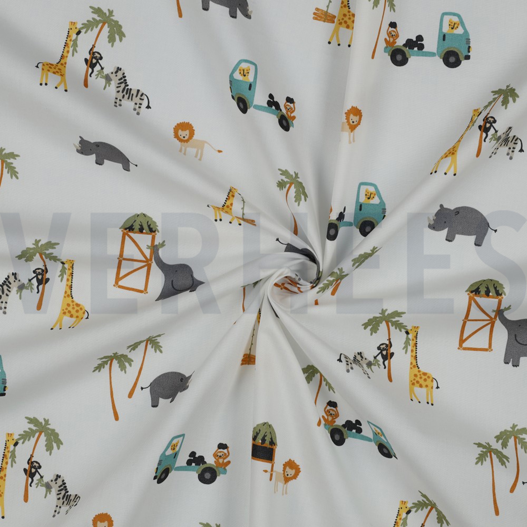 FINE POPLIN SAFARI ANIMALS WHITE (high resolution) #2