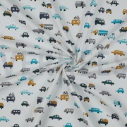 POPELINE DE COTON VOITURES BLANC (thumbnail) #2