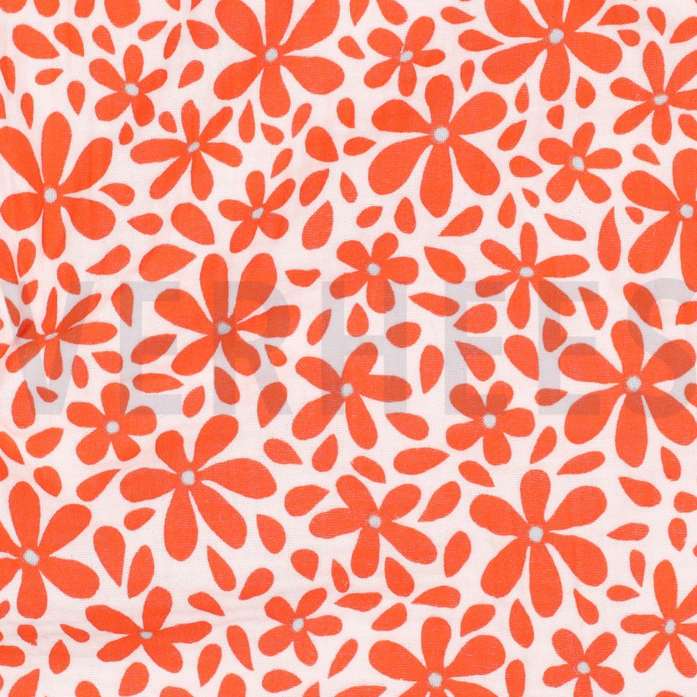 DOUBLE GAZE DE COTON FLEURS ROSE CLAIR #7