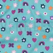 POPELINE DE COTON AMOUR PÉTROLE CLAIR (thumbnail) #2