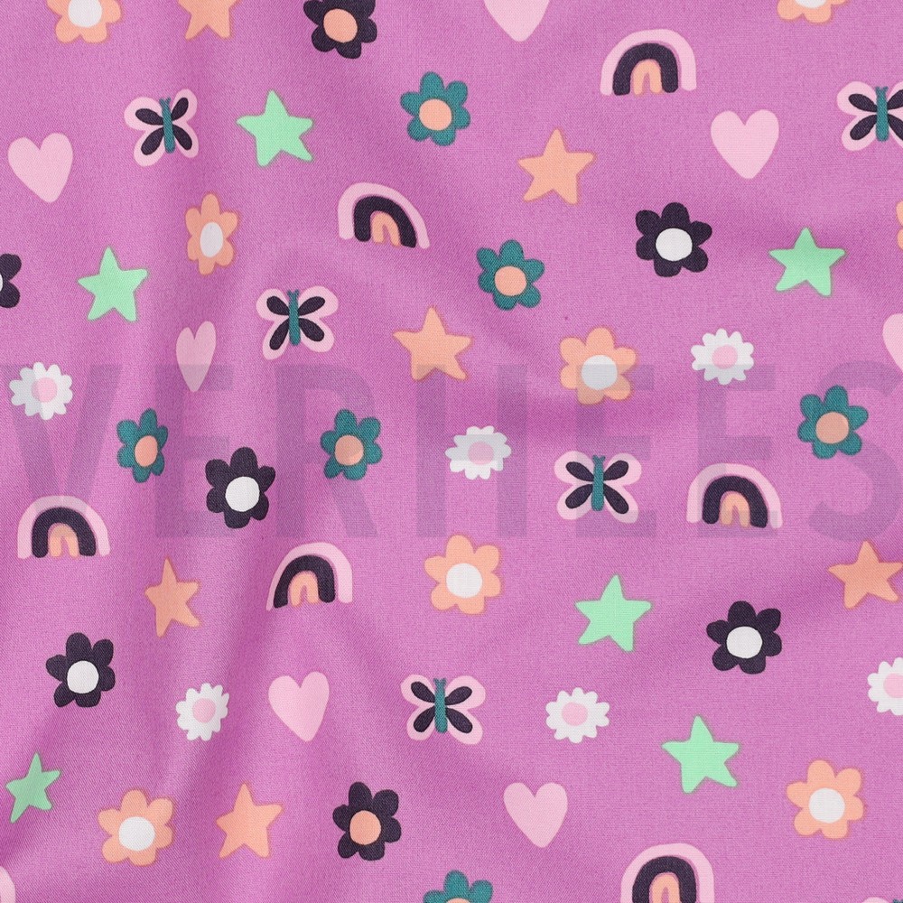 FIJNGEWEVEN KATOENEN POPLIN LIEFDE MAUVE #7