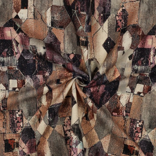 CANVAS DIGITAAL GEOMETRISCH BRUIN #7