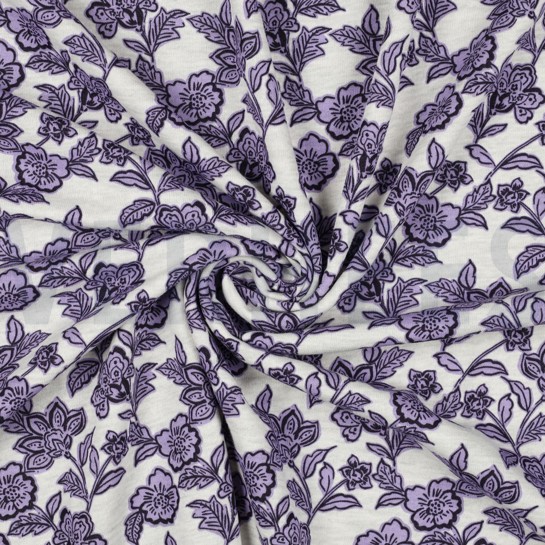 SWEAT MELANGE FLOWERS ECRU MELANGE-PURPLE #7