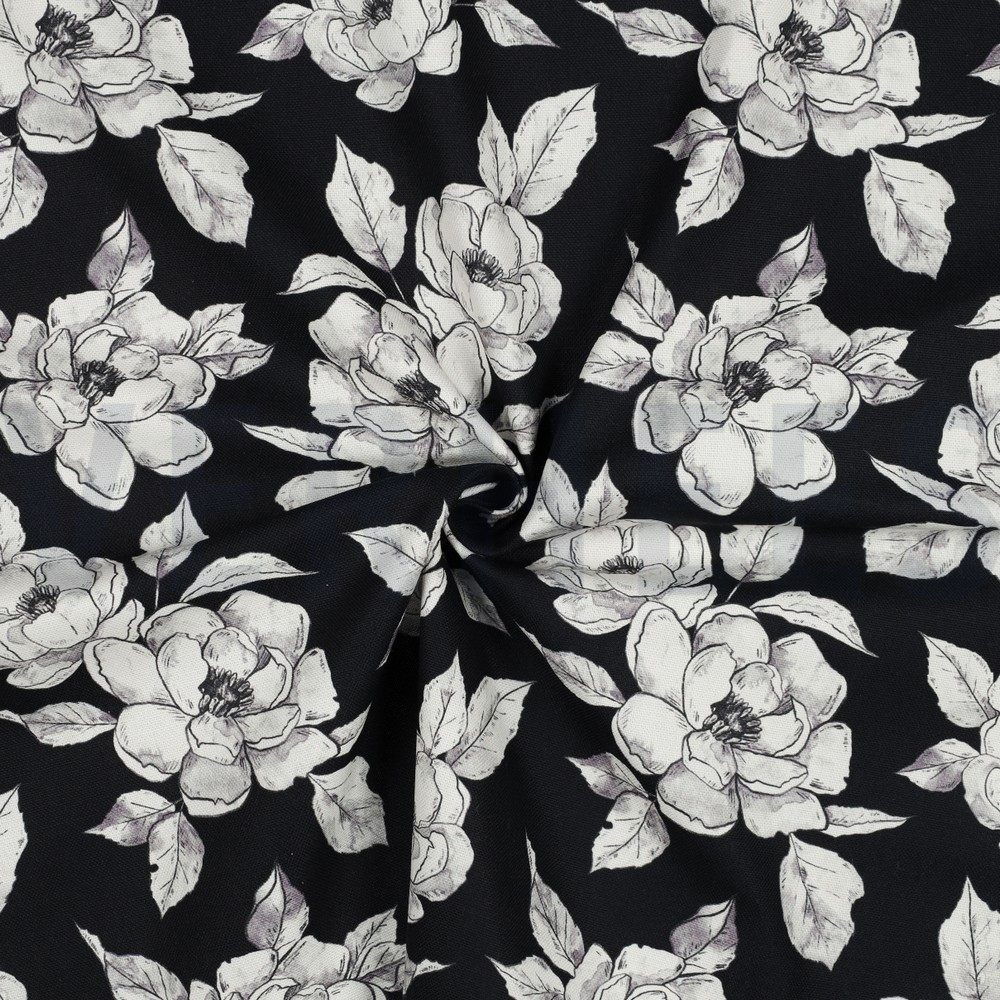 CANVAS DIGITAL BLUMEN SCHWARZ #7