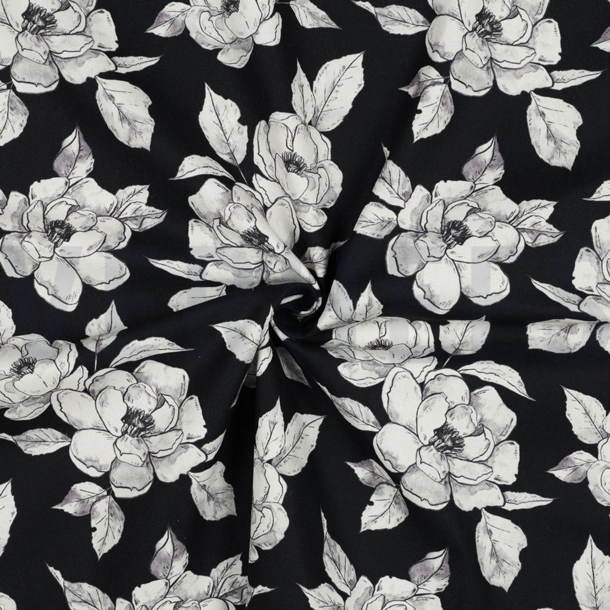 TOILE DÉCORATION FLEURS NOIR (high resolution) #2