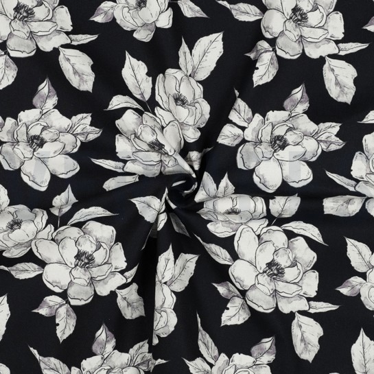 TOILE DÉCORATION FLEURS NOIR #7