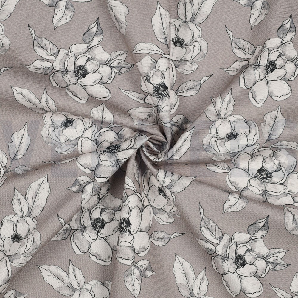 CANVAS DIGITAL FLOWERS TAUPE #7
