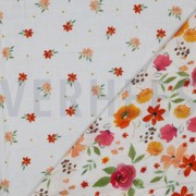 DOUBLE GAZE DE COTON FLEURS ROSE (thumbnail) #2