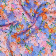 VISCOSE SATIJN DIGITAAL BLOEMEN BLAUW (thumbnail) #2