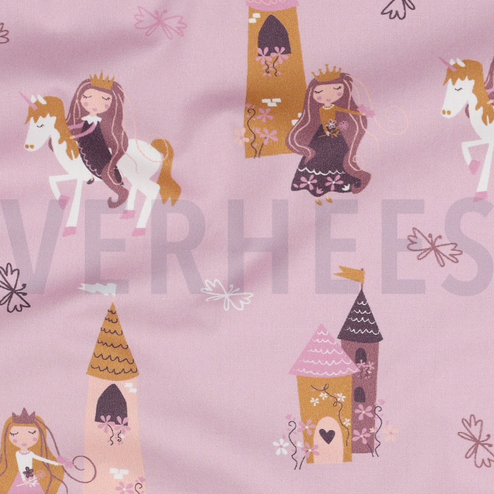 POPELINE DE COTON TISSAGE FIN PRINCESSES ROSE #7