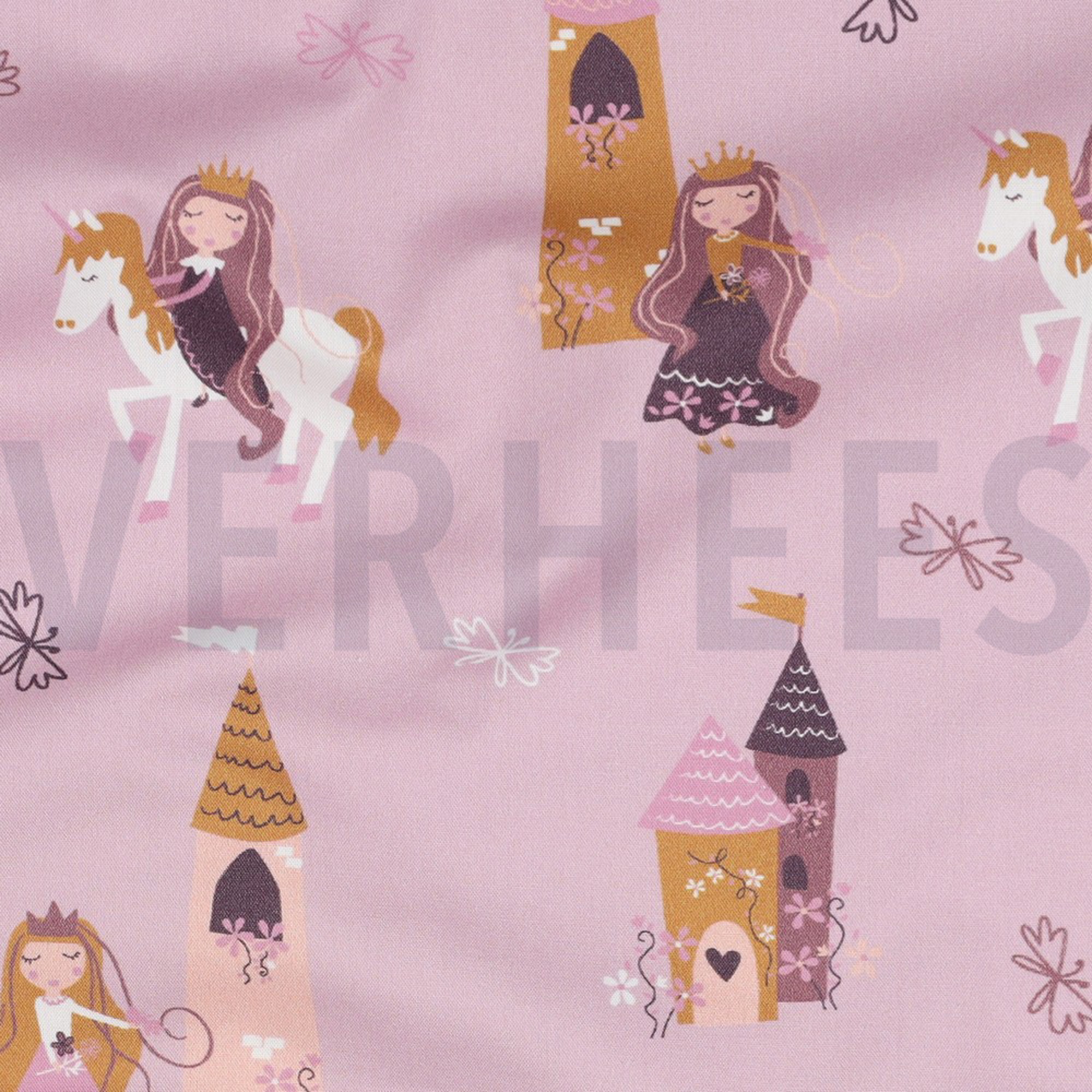 BAUMWOLLE POPELINE PRINZESSINNEN ROSA (high resolution) #2