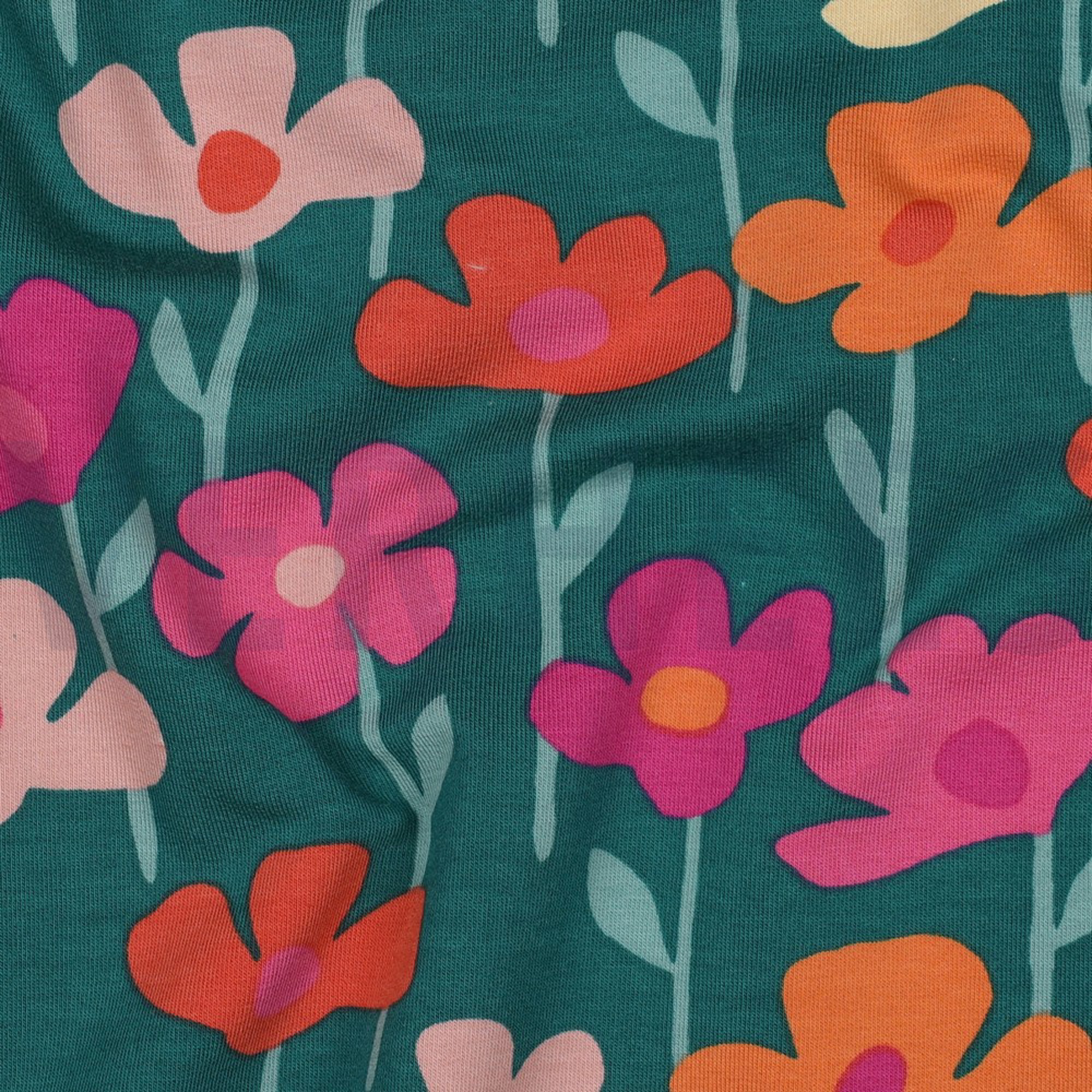 FRENCH TERRY FLEURS VERT FONCÉ (high resolution) #2