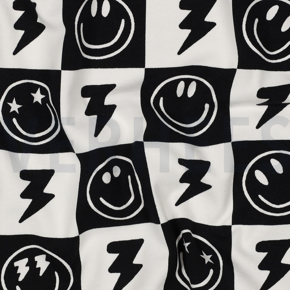 JERSEY HAPPY FACES BLACK #7