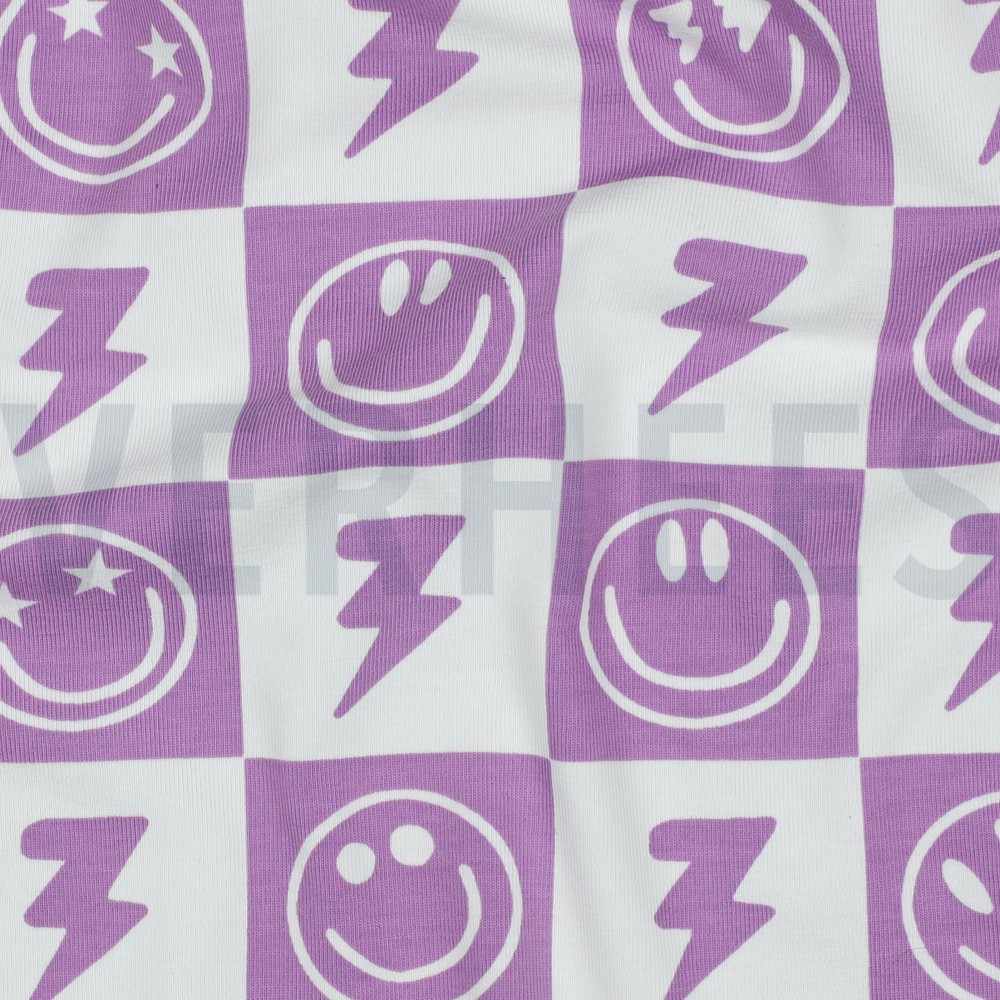 JERSEY HAPPY FACES LAVENDER #7