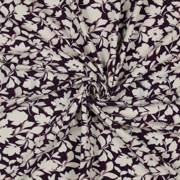 BAMBOO COTTON JERSEY FLOWERS DARK PURPLE (thumbnail) #2