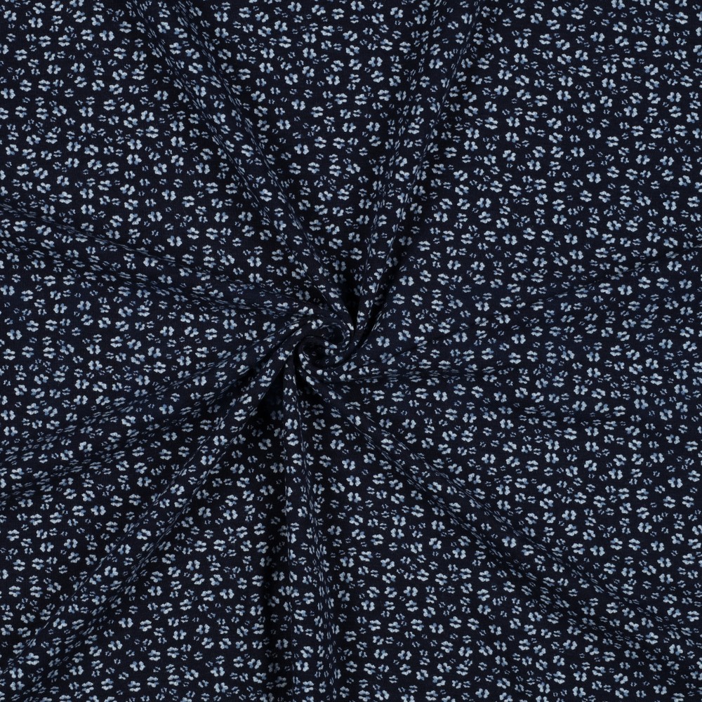 BAMBOE KATOEN JERSEY BLOEMEN MARINEBLAUW #7